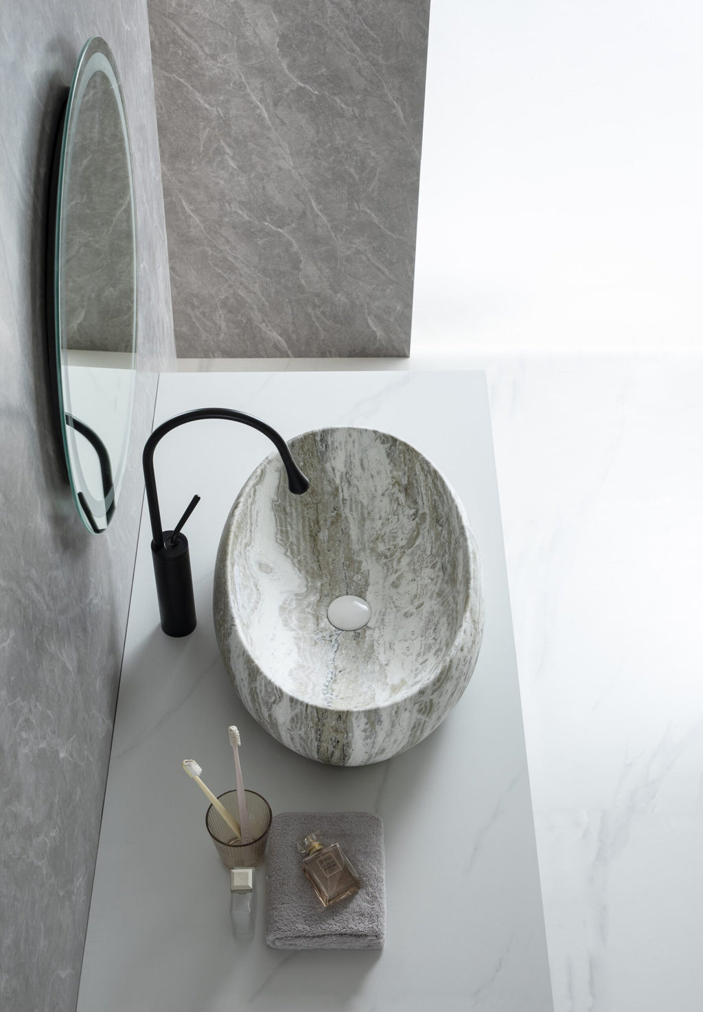UMIVAONIK sivi mramor S6SSI1, 60 × 41,5 × 16 cm