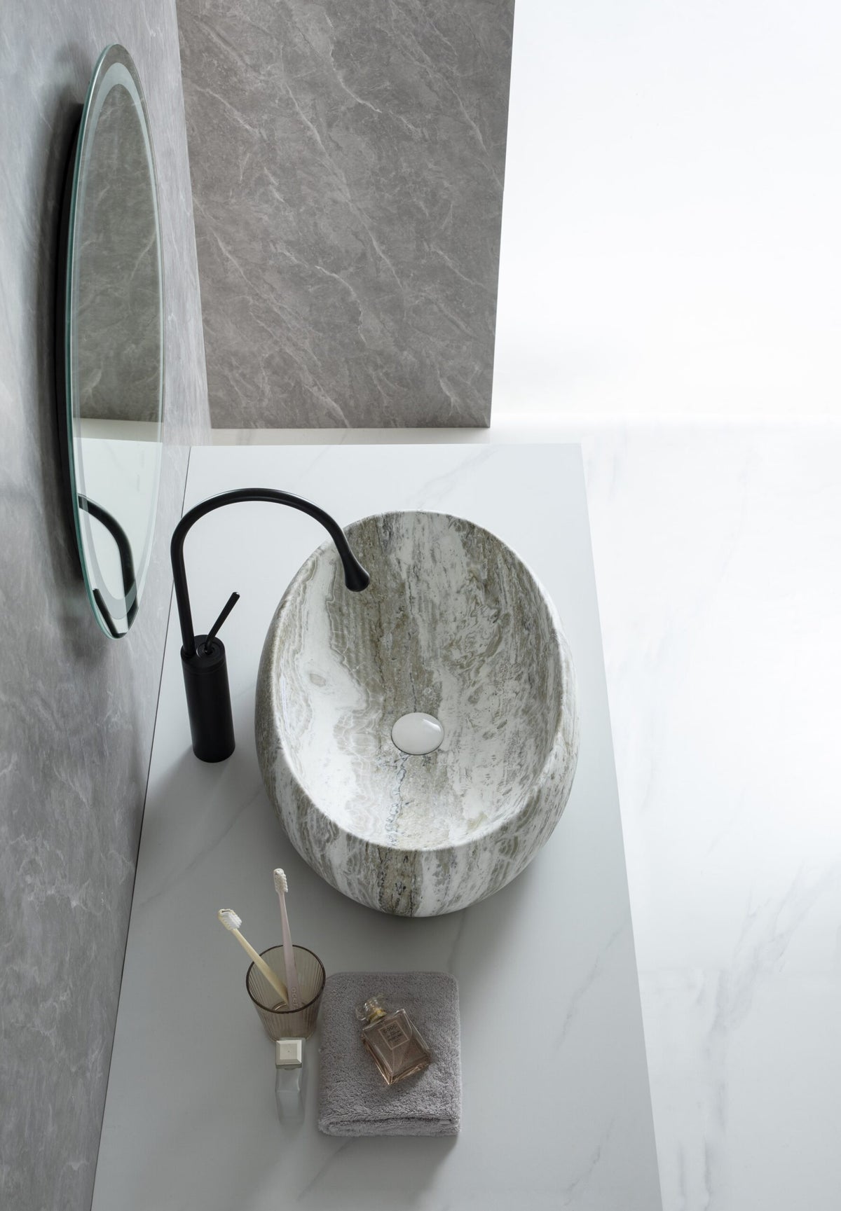 UMIVAONIK sivi mramor S6SSI1, 60 × 41,5 × 16 cm