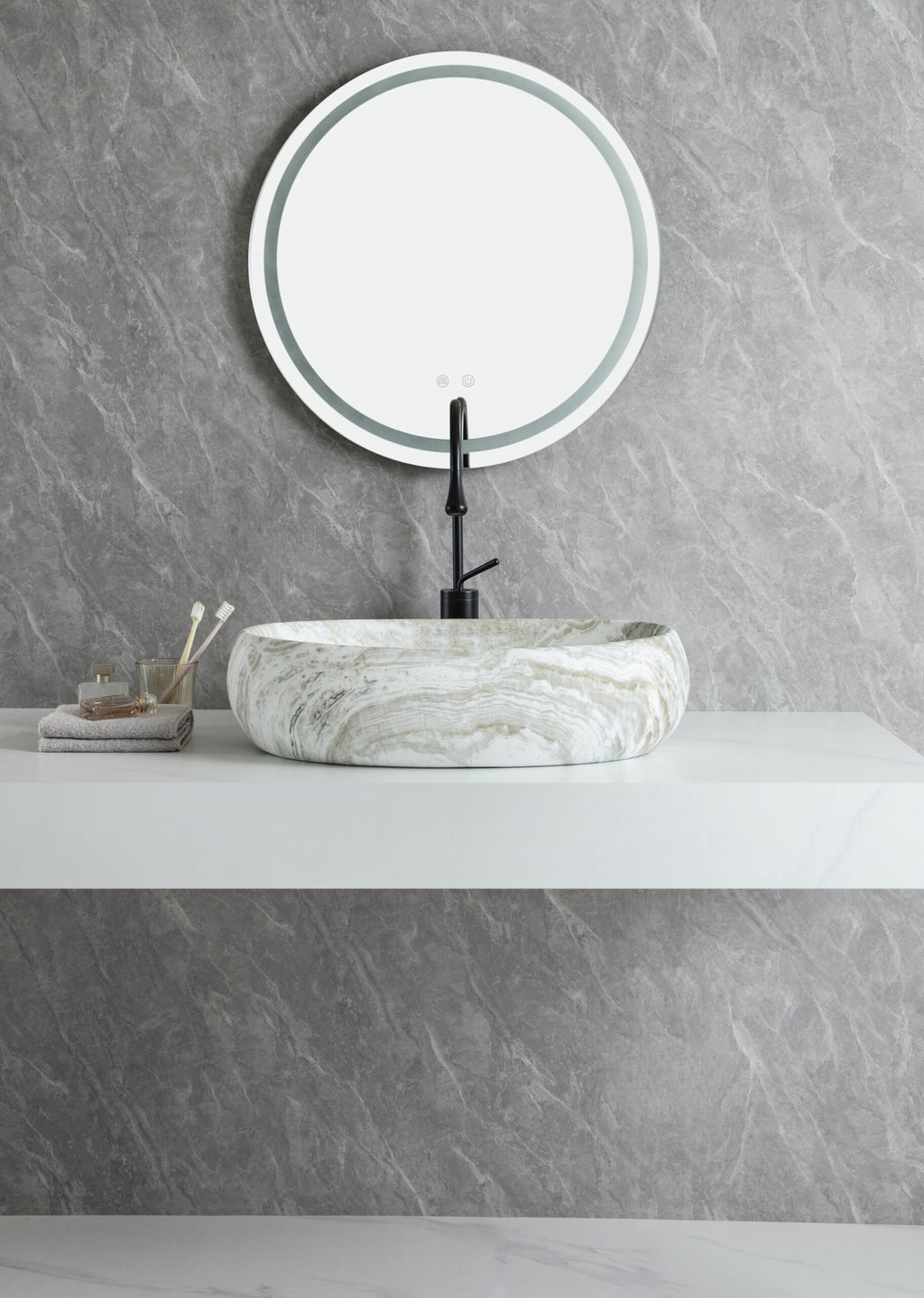 UMIVAONIK sivi mramor S6SSI1, 60 × 41,5 × 16 cm