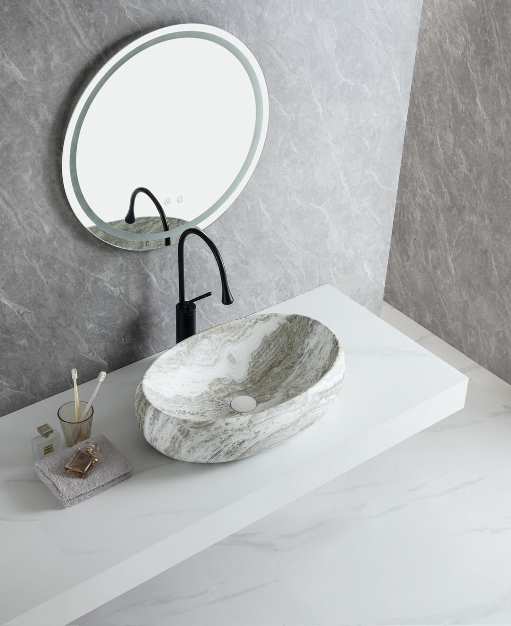 UMIVAONIK sivi mramor S6SSI1, 60 × 41,5 × 16 cm