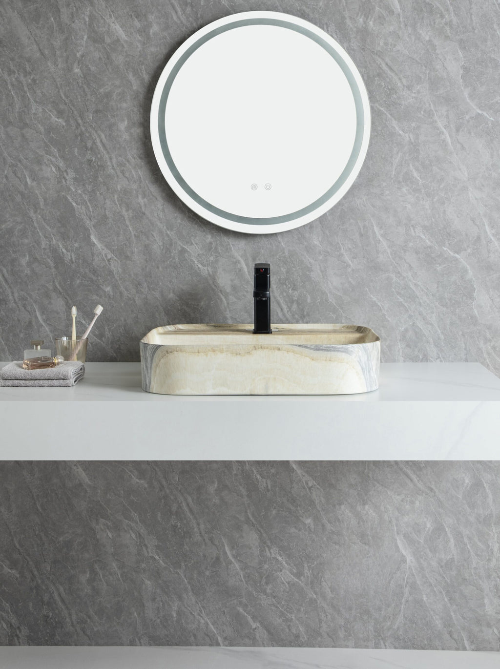 UMIVAONIK bež mramor S6BR4, 55 × 45 × 11 cm