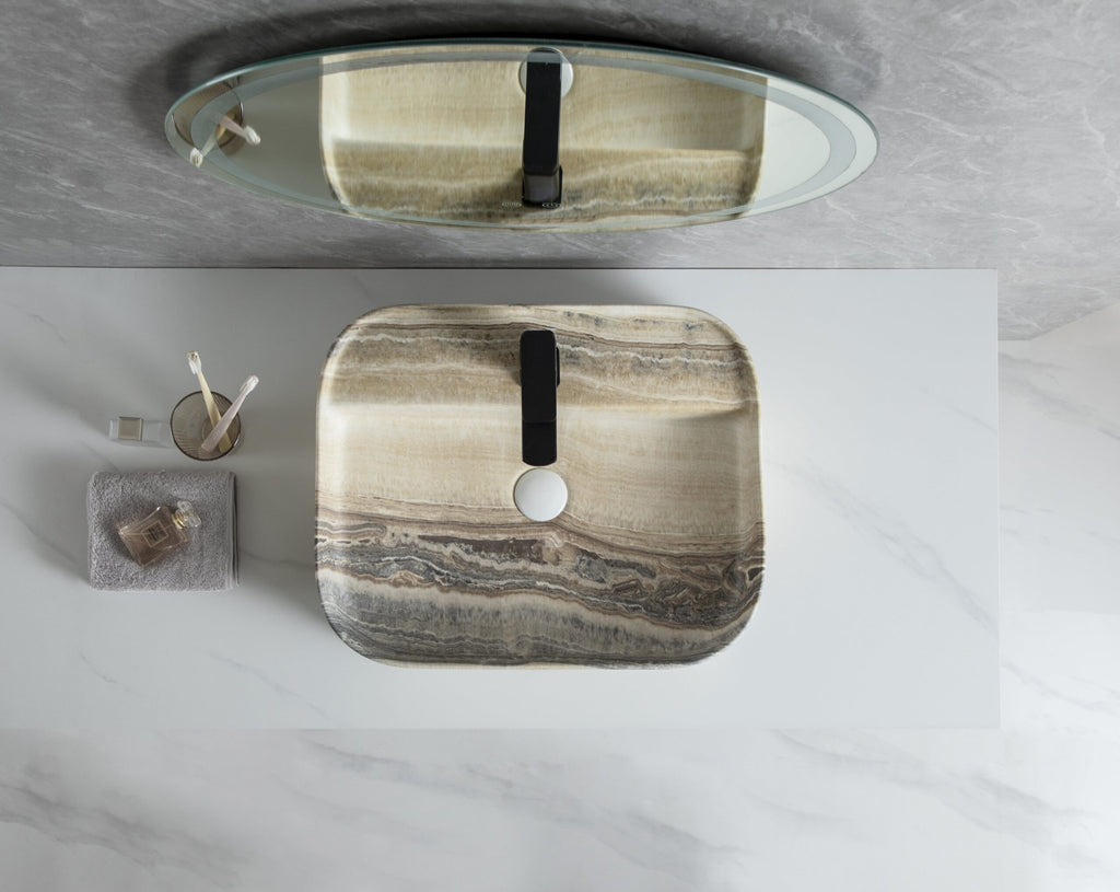 UMIVAONIK bež mramor S6BR4, 55 × 45 × 11 cm