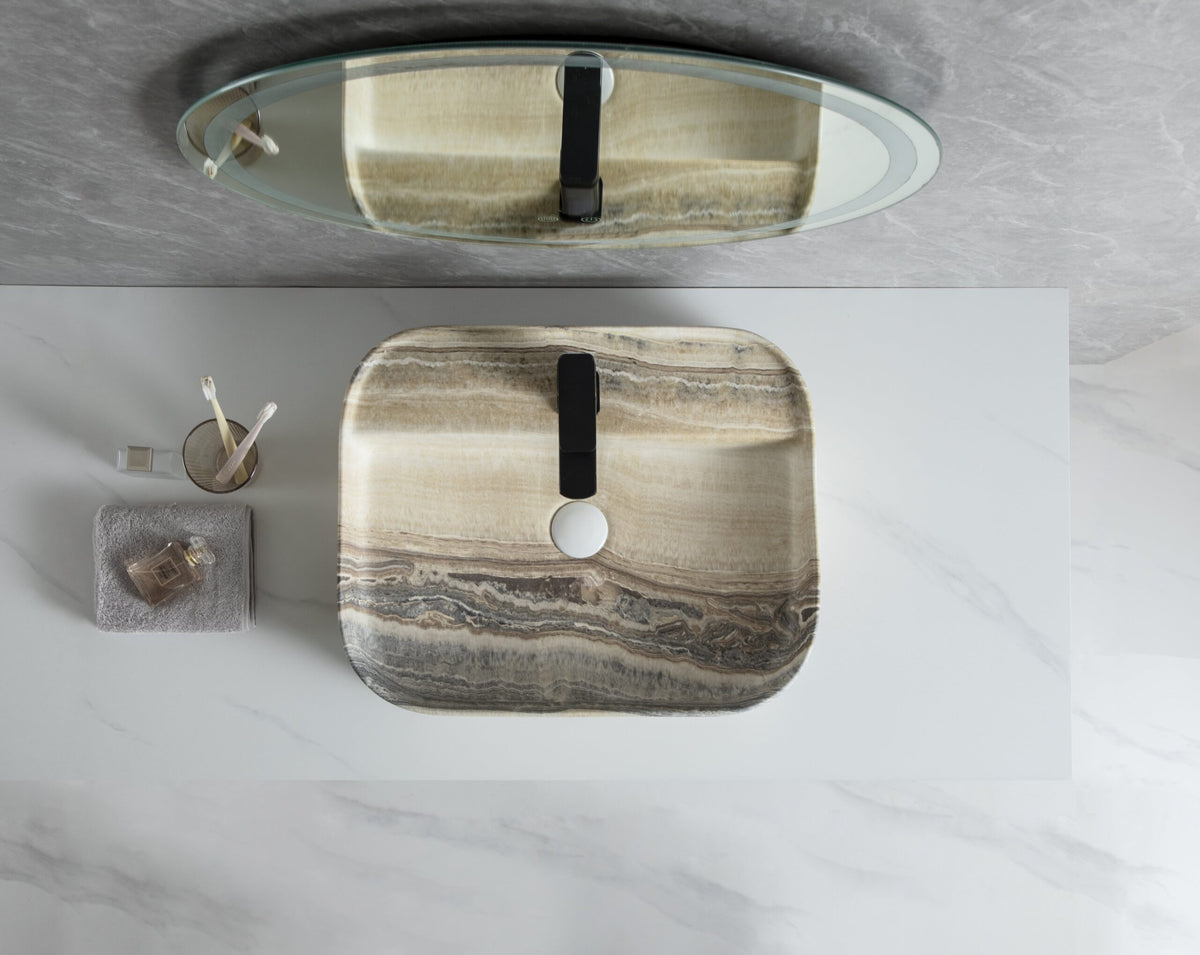 UMIVAONIK bež mramor S6BR4, 55 × 45 × 11 cm