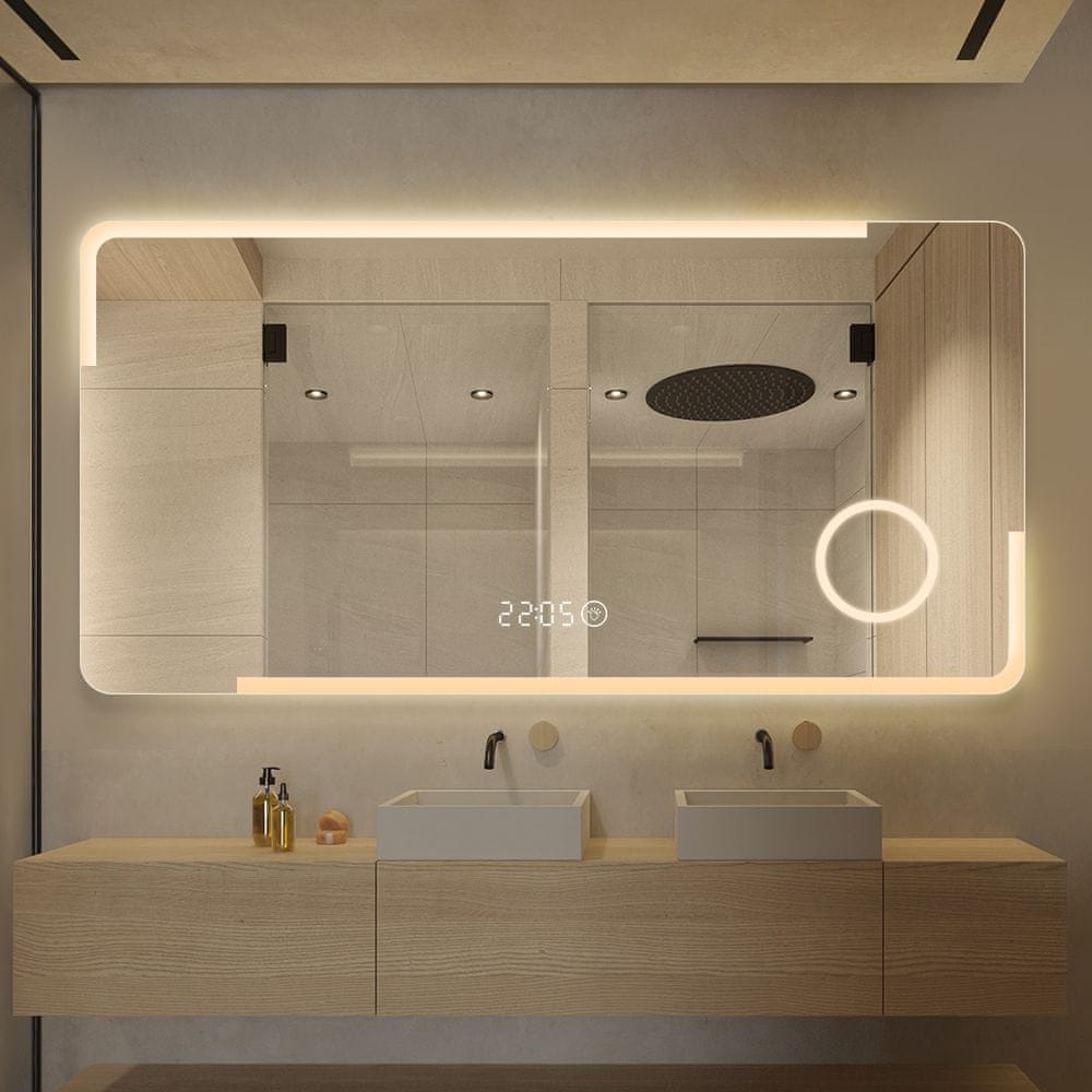 LED ogledalo S62A, 120x60cm s povećalom