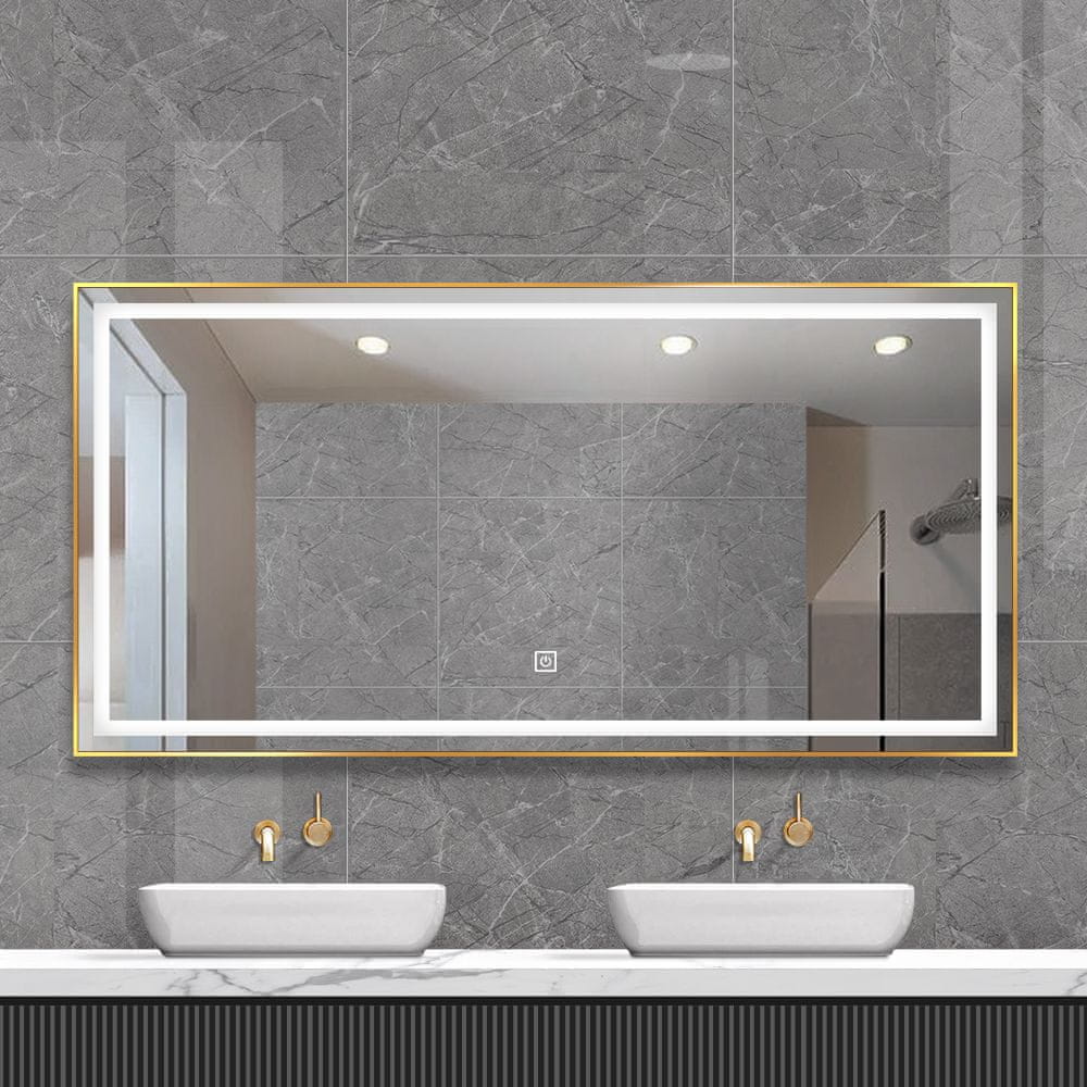 LED ogledalo S66A sa zlatnim okvirom, 120x60cm
