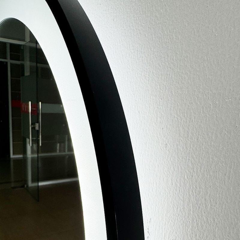 LED ogledalo S614B2 s crnim okvirom, fi 80cm