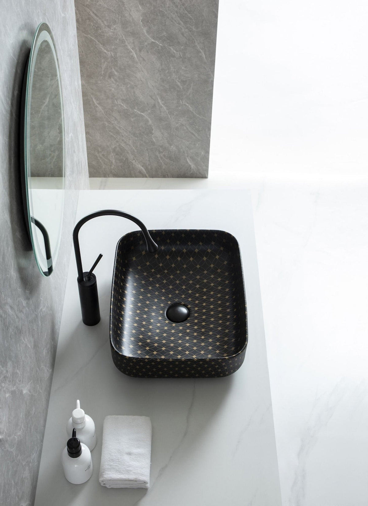 UMIVAONIK crni mramor S6BG2, 50 × 38,5 × 13 cm