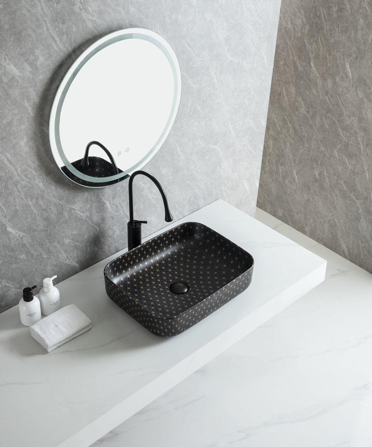 UMIVAONIK crni mramor S6BG2, 50 × 38,5 × 13 cm