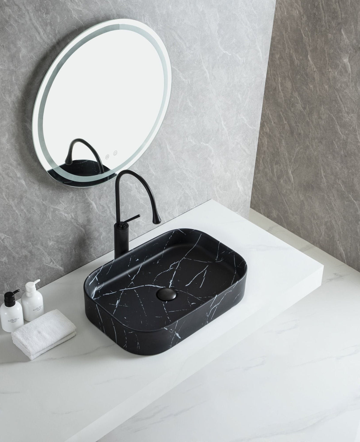 UMIVAONIK crni mramor S6BW21, 55 × 38 × 11 cm
