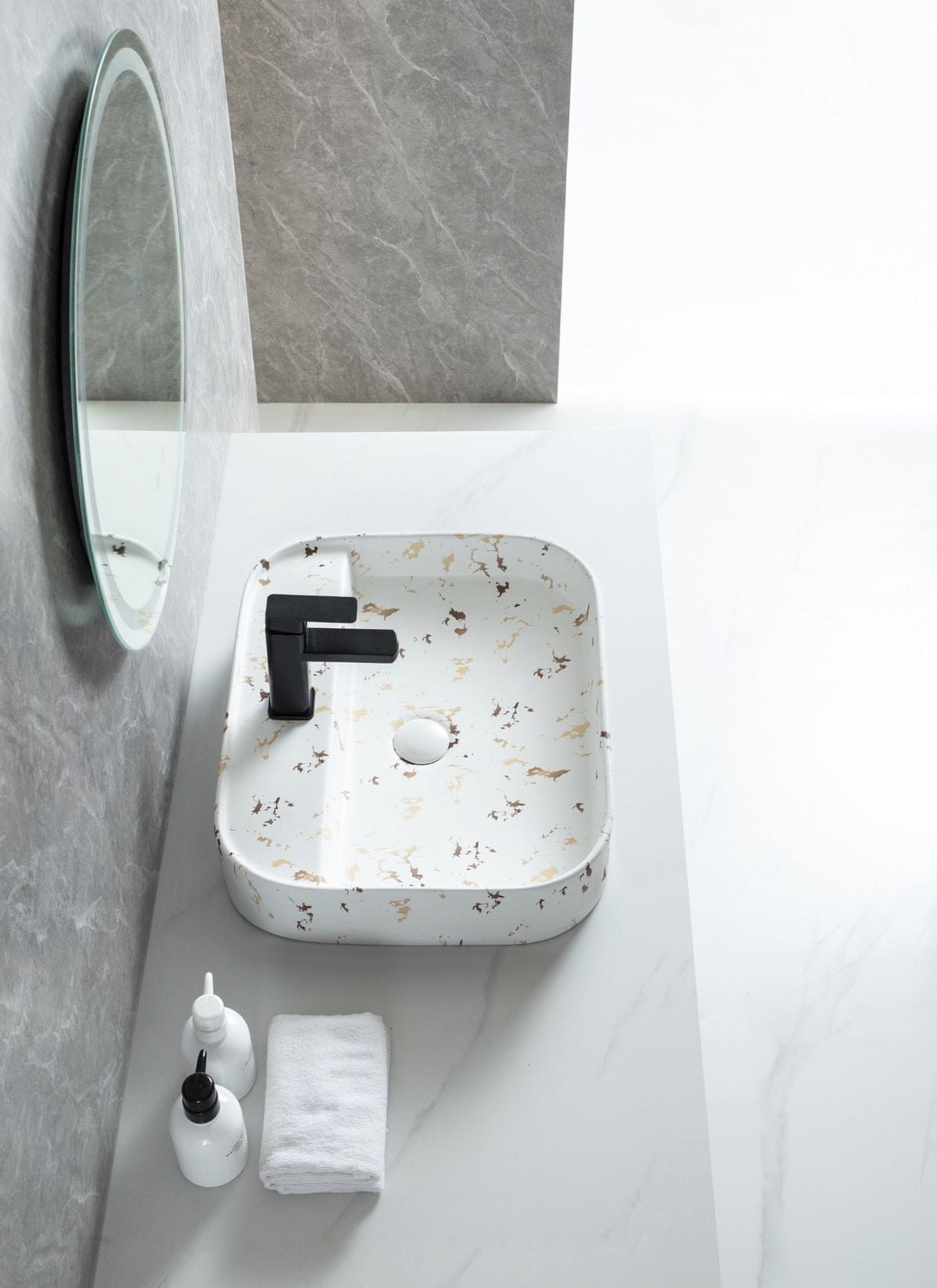 UMIVAONIK bijeli mramor S6WC1, 55×45×11 cm, nadgradni