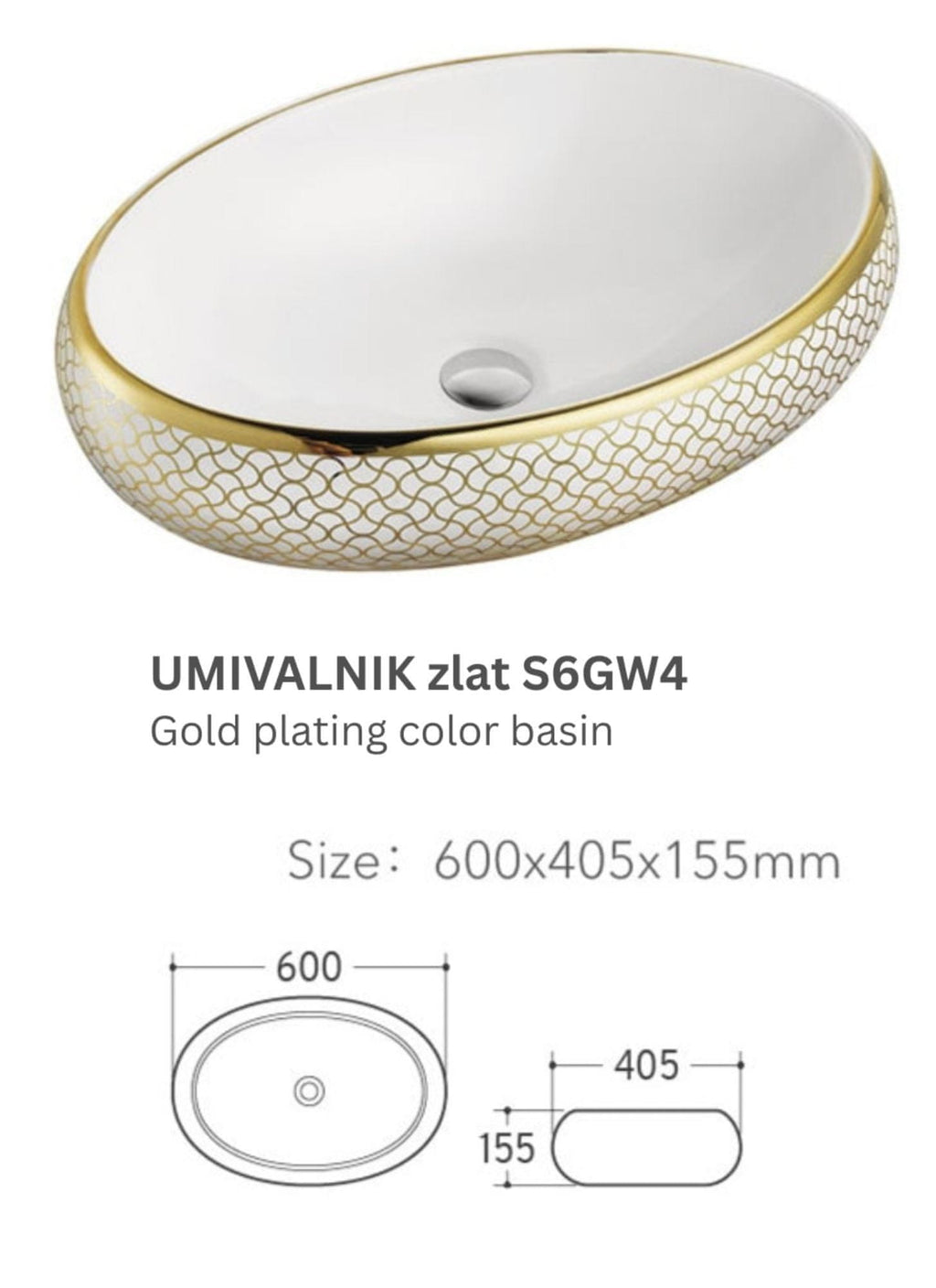 UMIVAONIK zlatni S6GW4, 60 × 40,5 × 15,5 cm