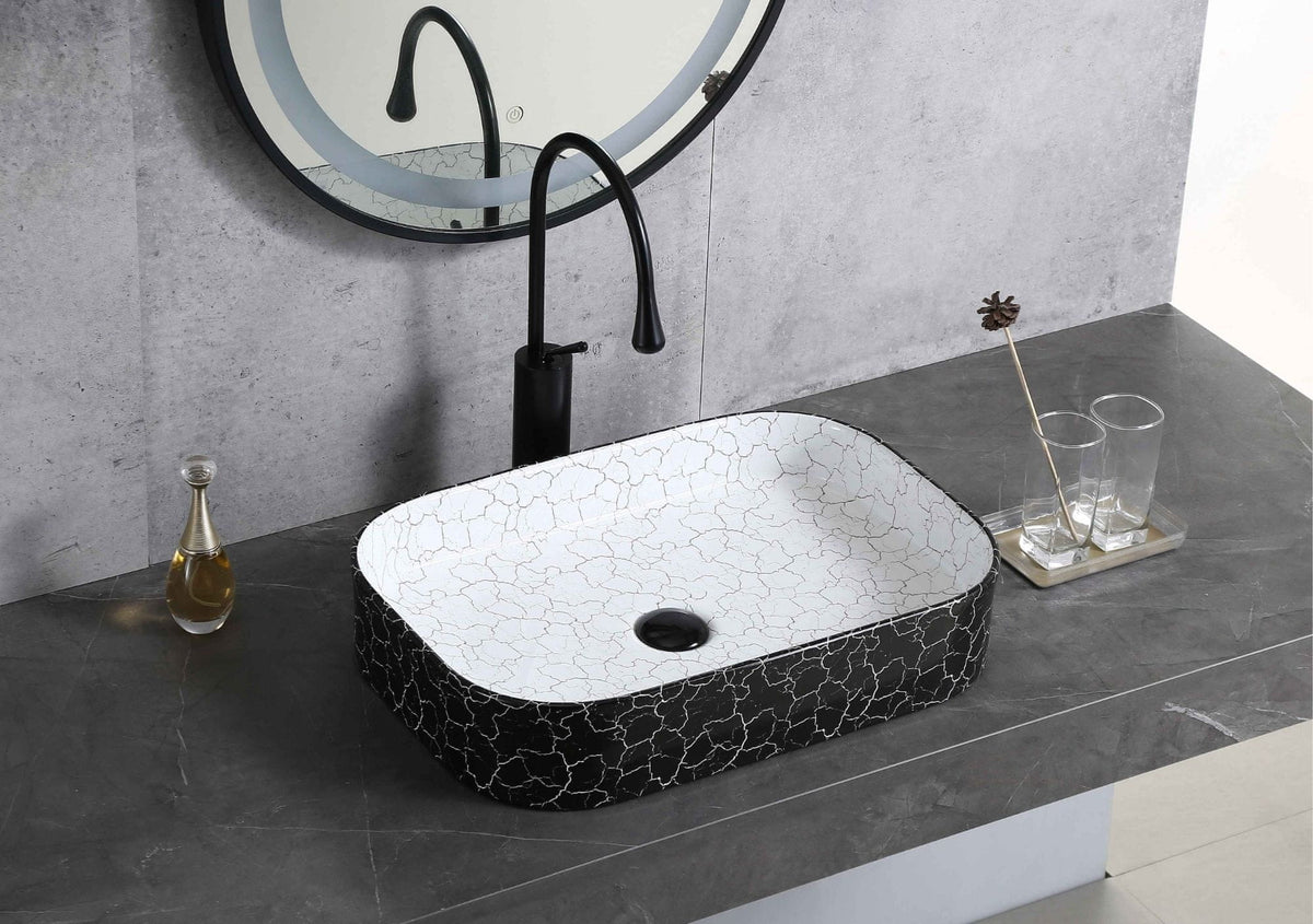 UMIVAONIK mramorni crno-bijeli S6BW12, 55 × 38 × 11 cm