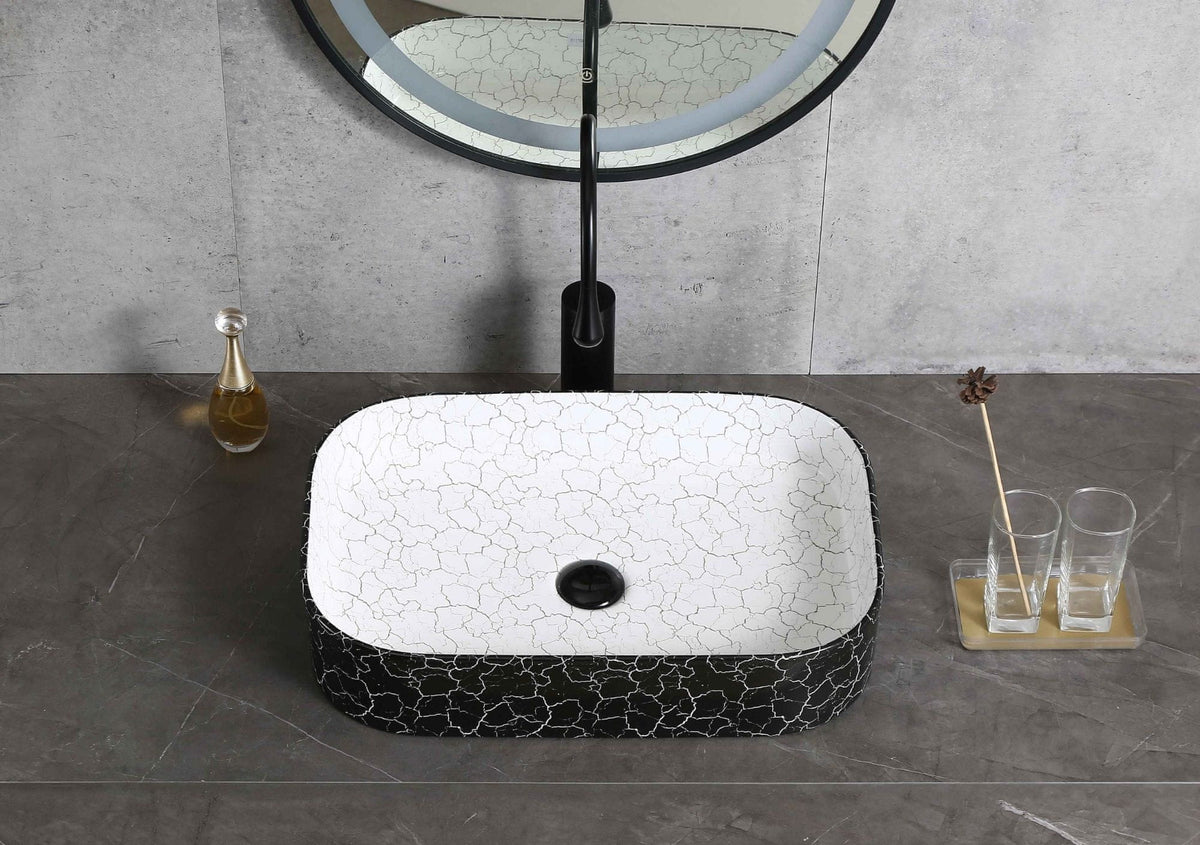 UMIVAONIK mramorni crno-bijeli S6BW12, 55 × 38 × 11 cm