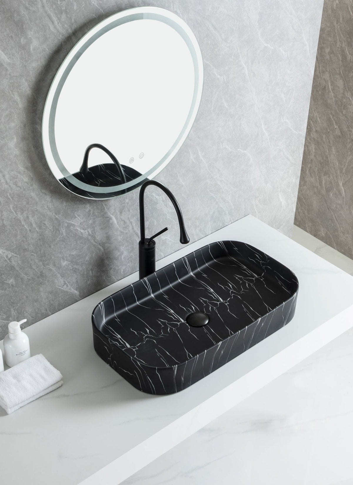 UMIVAONIK crni mramor S6BW22, 65 × 38 × 11 cm