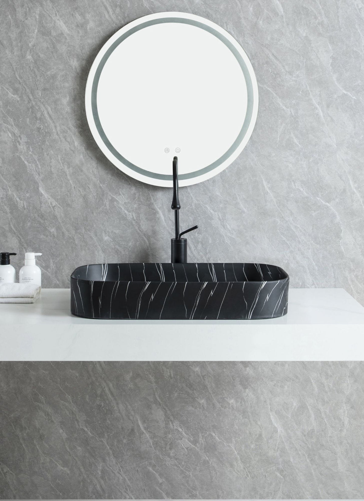 UMIVAONIK crni mramor S6BW22, 65 × 38 × 11 cm
