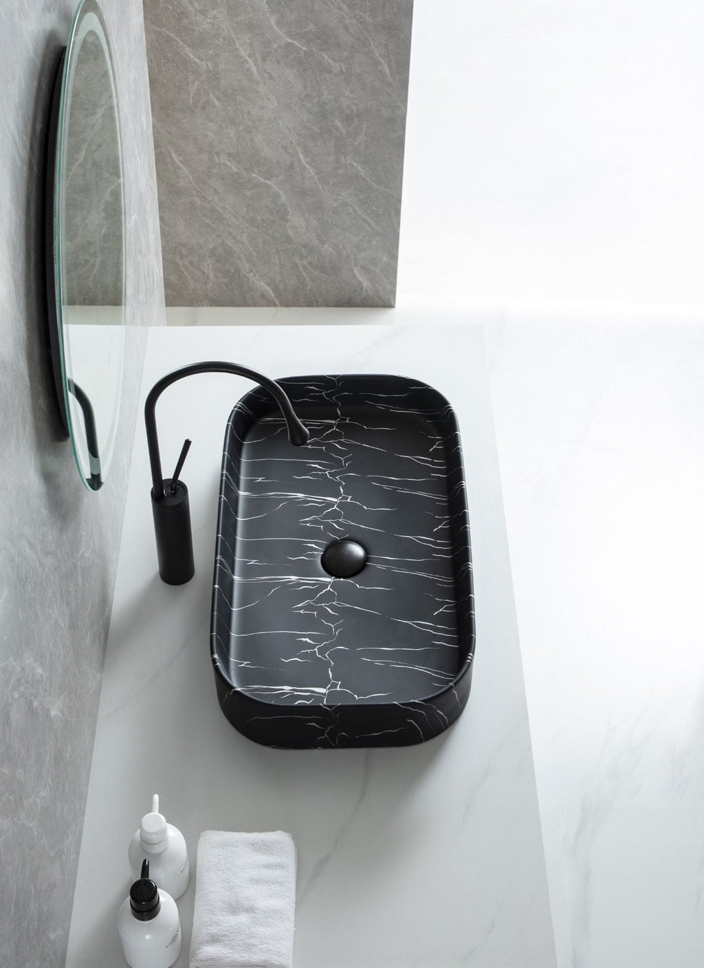 UMIVAONIK crni mramor S6BW22, 65 × 38 × 11 cm