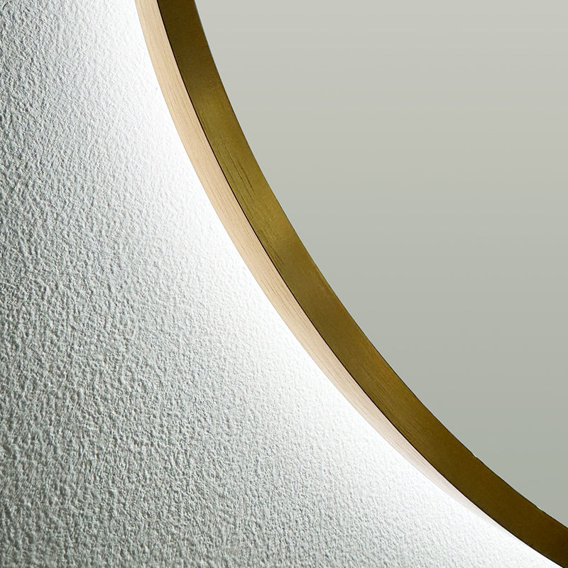LED ogledalo S611A2 z zlatim okvirjem, 60x110cm, ambientalna osvetlitev
