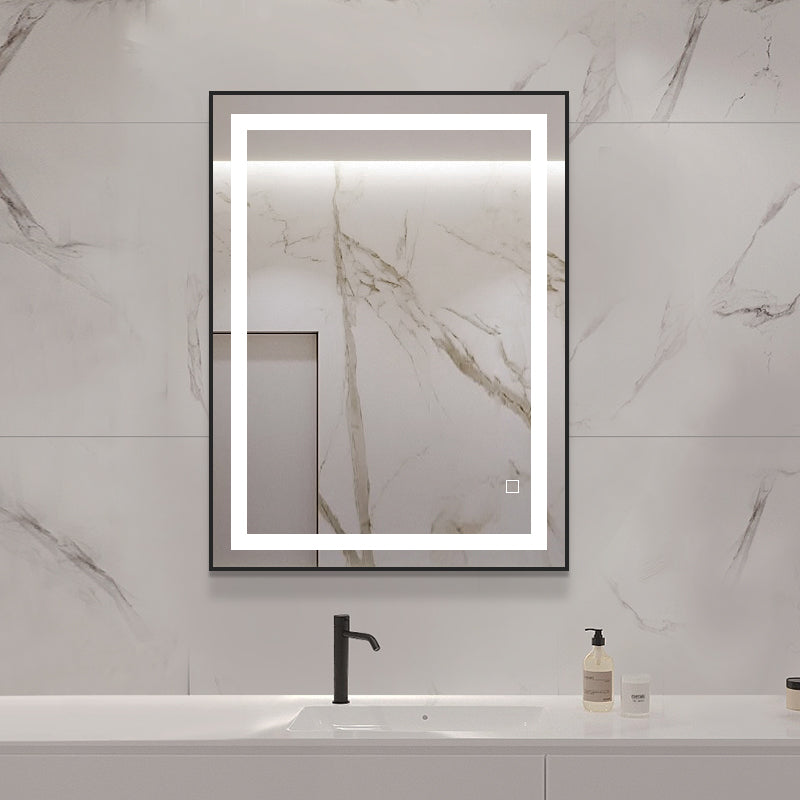 LED ogledalo S66E s crnim okvirom, 60x80cm / 80x60cm
