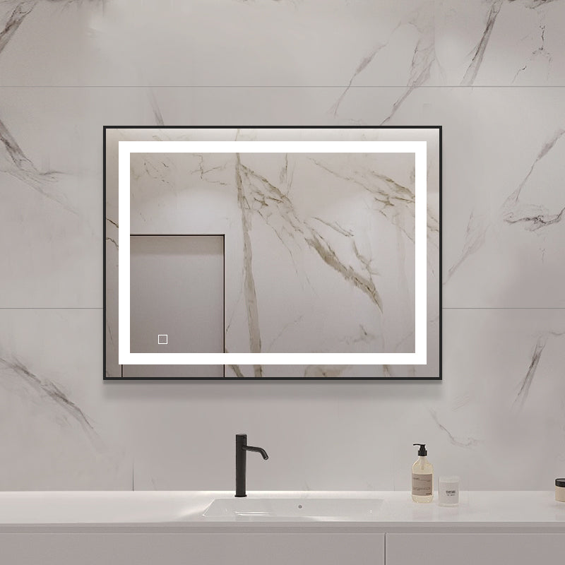 LED ogledalo S66E s crnim okvirom, 60x80cm / 80x60cm