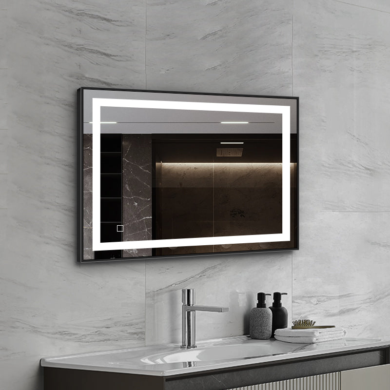LED ogledalo S66E s crnim okvirom, 60x80cm / 80x60cm