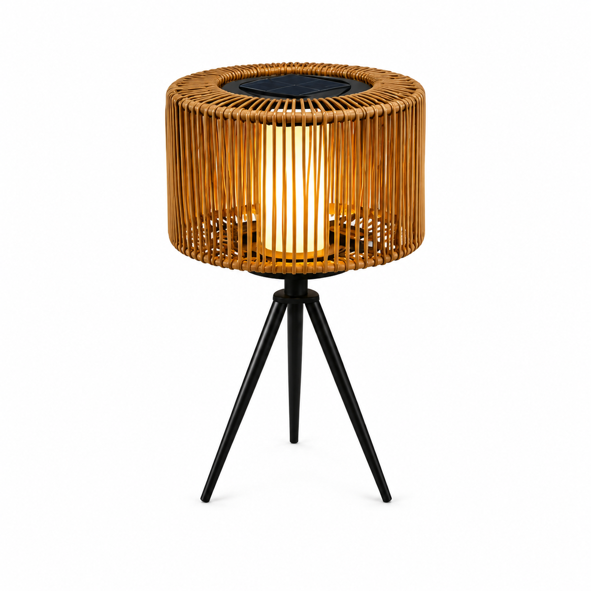 LED solarna vrtna svetilka RATAN S6045 – na trinožnem stojalu, 41 cm
