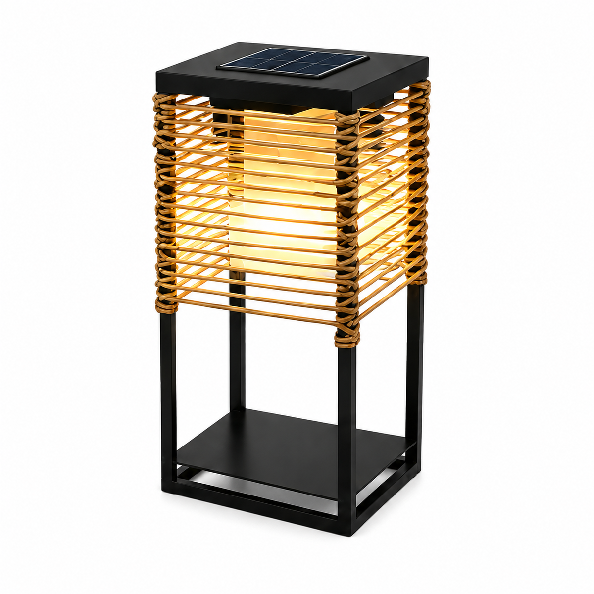 LED solarna vrtna svetilka RATAN S6041 – na kovinskem stojalu, 50 cm
