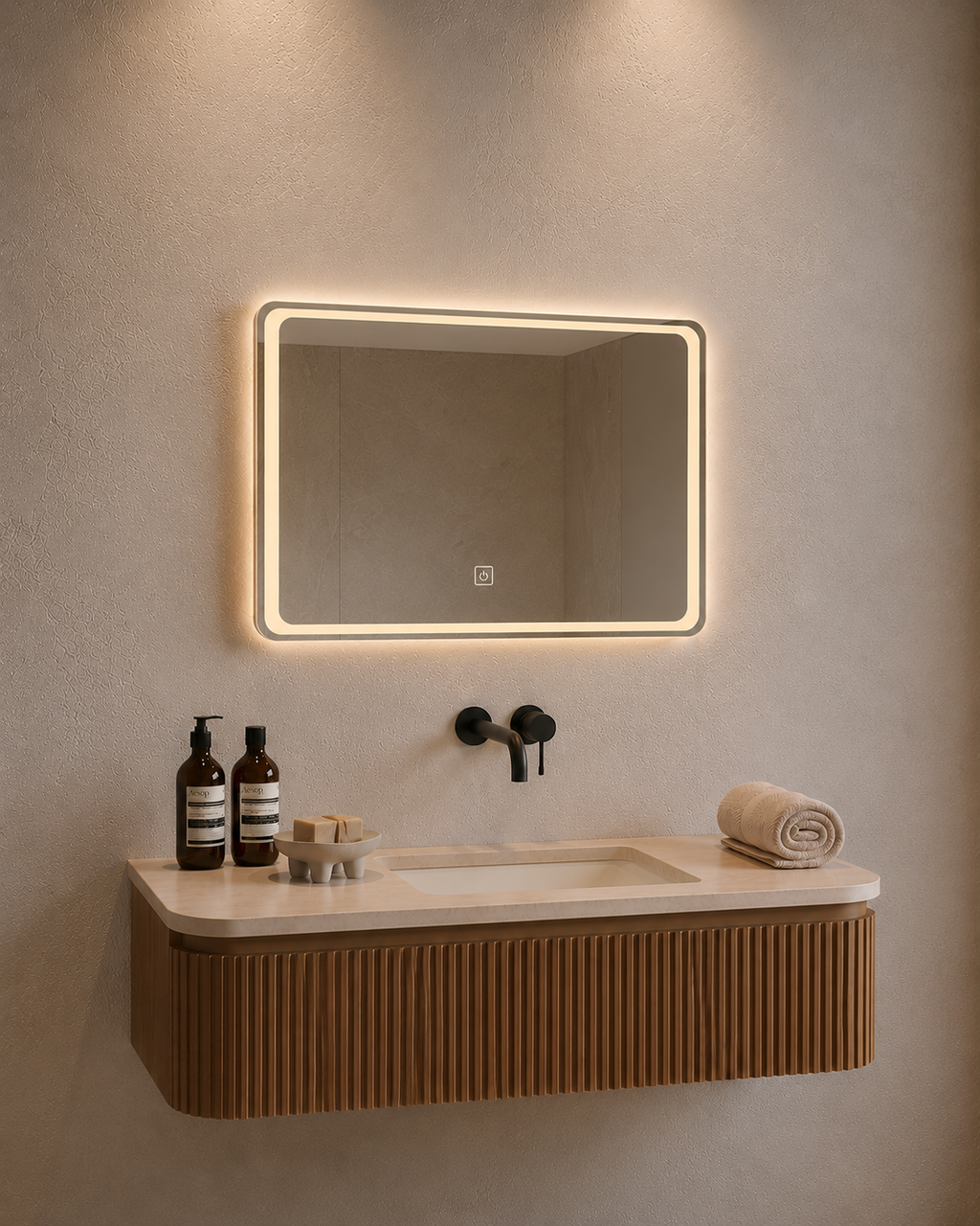LED ogledalo S64F, 70x70cm