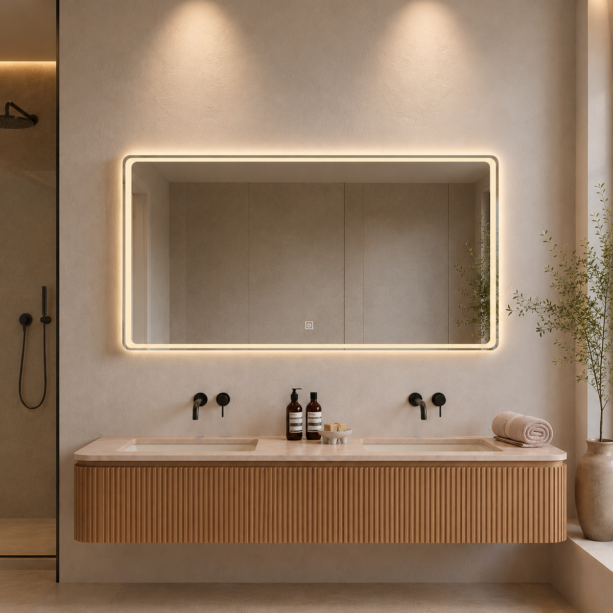 LED ogledalo S64C, 130x80cm