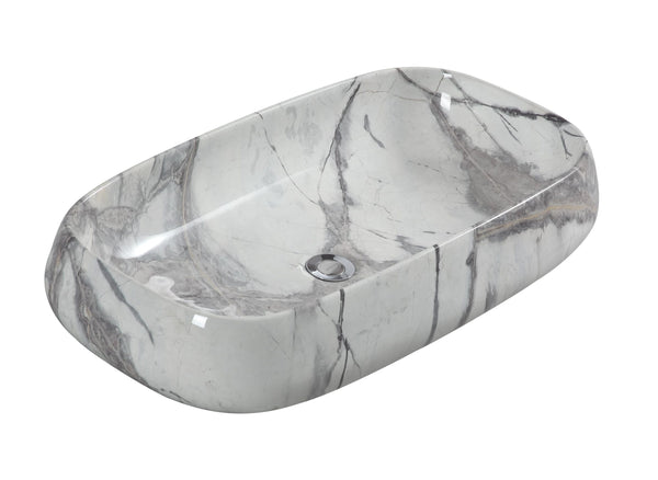 UMIVAONIK mramor bijelo-sivi S6SI1, 71,5 × 41 × 14,5 cm