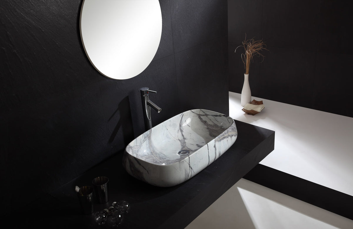 UMIVAONIK mramor bijelo-sivi S6SI1, 71,5 × 41 × 14,5 cm