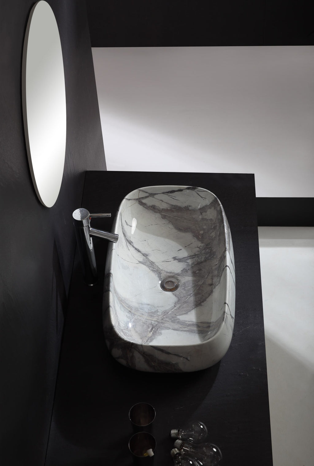 UMIVAONIK mramor bijelo-sivi S6SI1, 71,5 × 41 × 14,5 cm