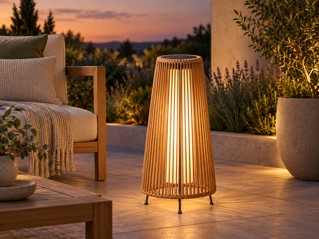 LED solarna vrtna svetilka RATAN S6017 – stožčasta, 58 cm – 4. pogled