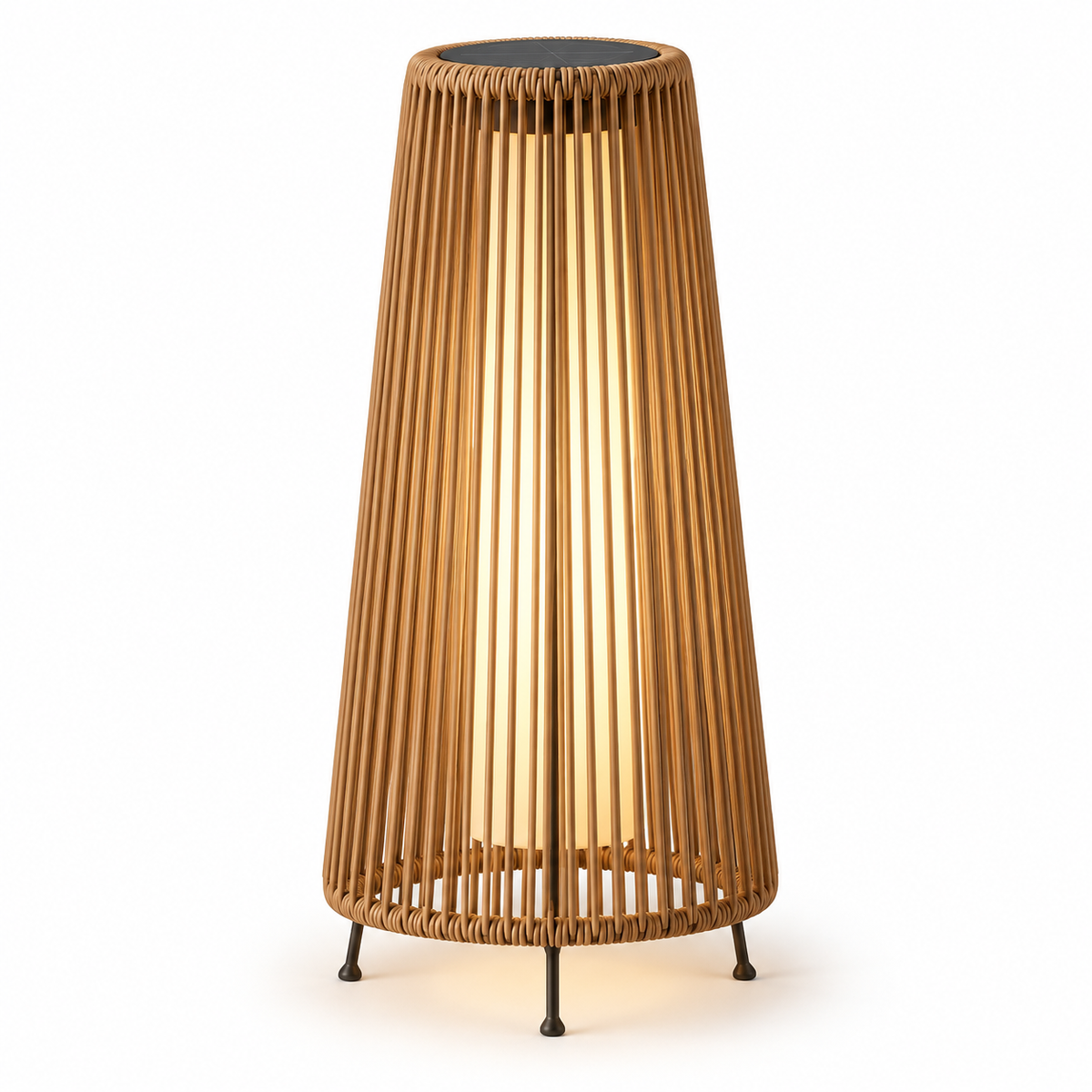 LED solarna vrtna svetilka RATAN S6017 – stožčasta, 58 cm