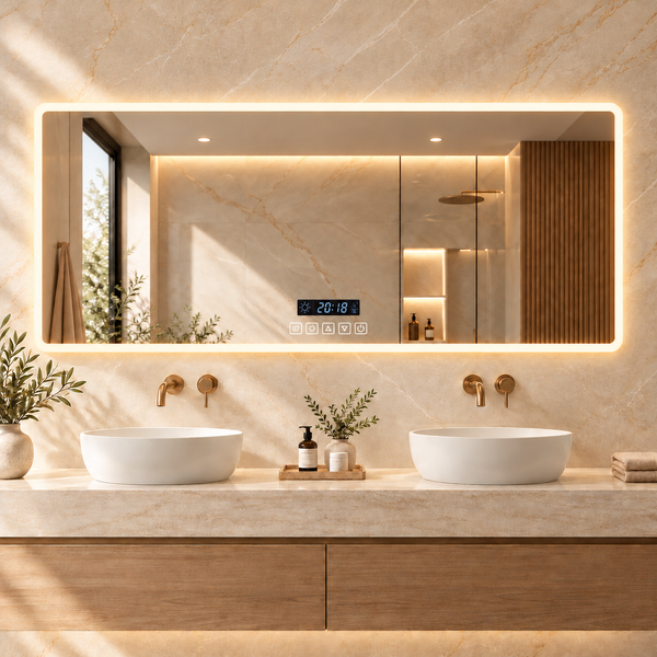 LED mirror S65E, 120x60cm, with Bluetooth speaker