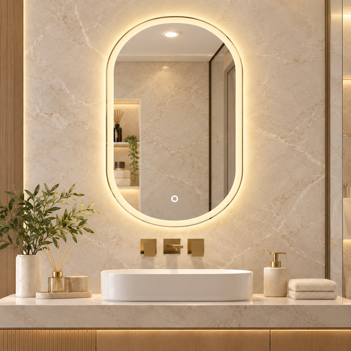 LED ogledalo S612C, 60x80cm / 80x60cm
