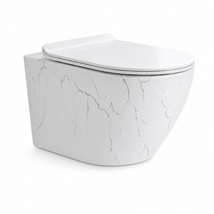 VISEČA WC ŠKOLJKA marmorno bela MC01
