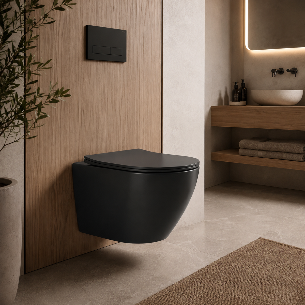 VISEČA WC ŠKOLJKA črna mat MB2000 – 5. pogled