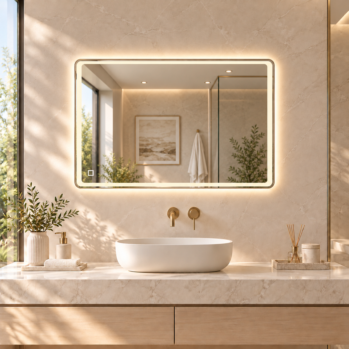 LED mirror S64B, 60x80cm / 80x60cm