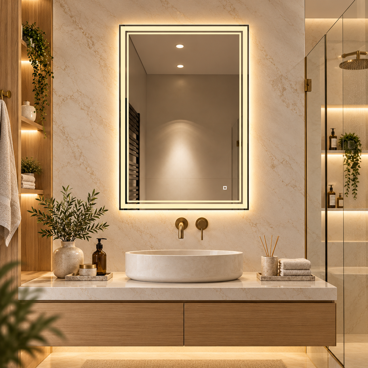 LED ogledalo S6P1, 120x80cm / 80x120cm