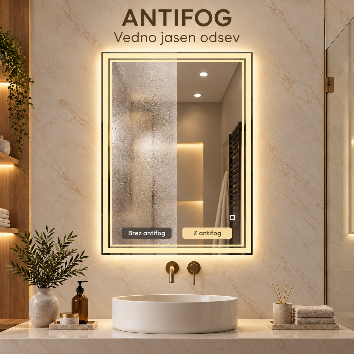 LED ogledalo S6P1, 120x80cm / 80x120cm