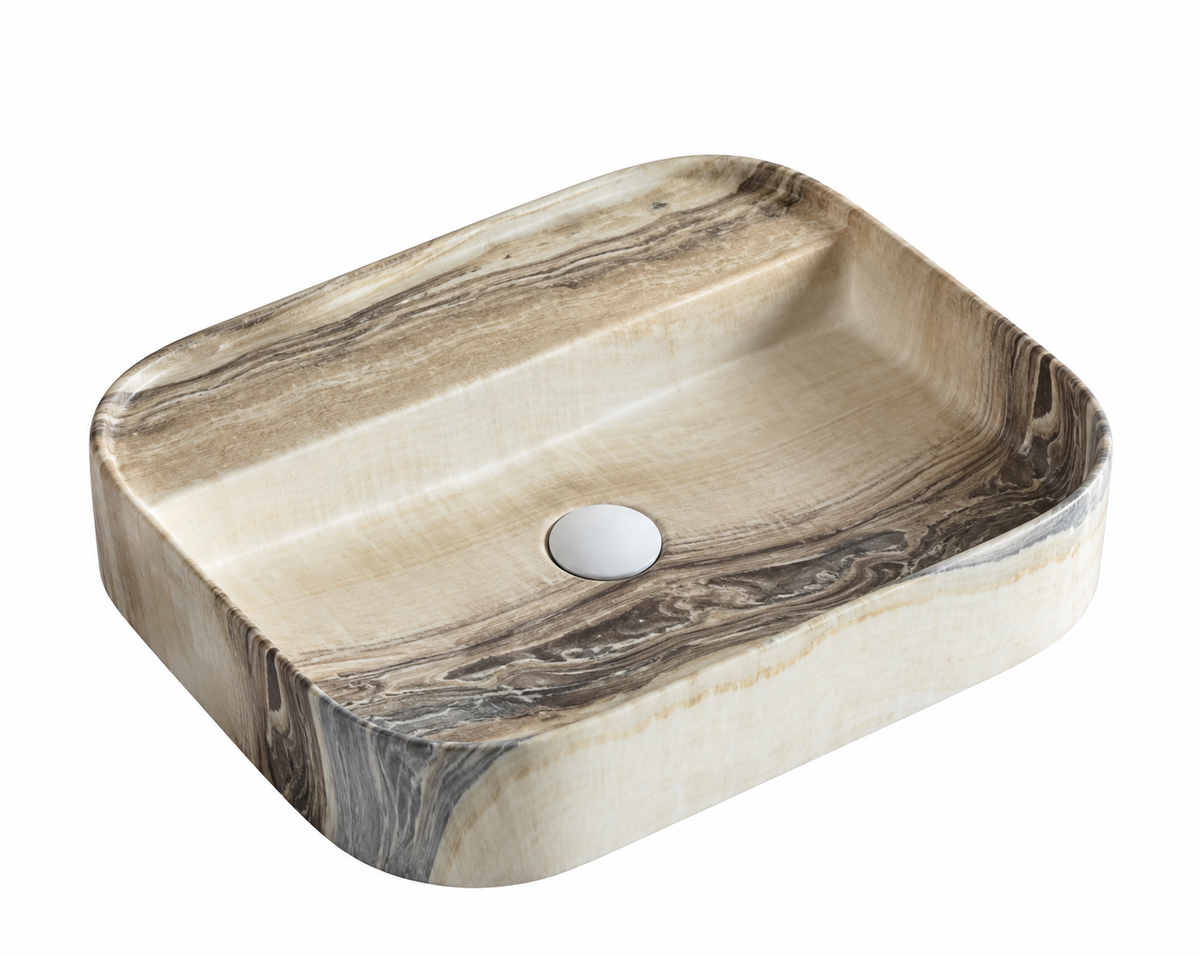 UMIVALNIK bež marmor S6BR4, 55 × 45 × 11 cm