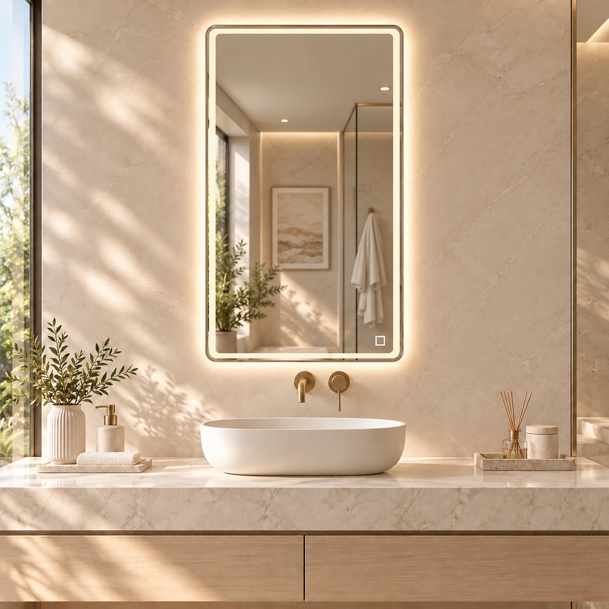 LED ogledalo S64E, 110x70cm / 70×110 cm