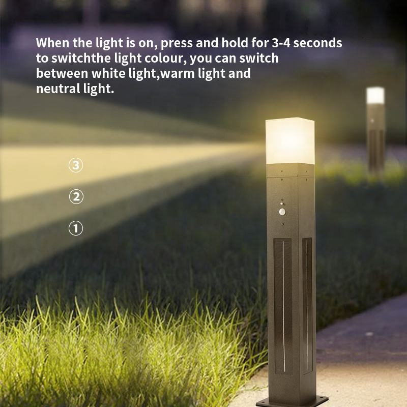 LED solarna vrtna svetilka s senzorjem TC-11863, 75 cm – 4. pogled