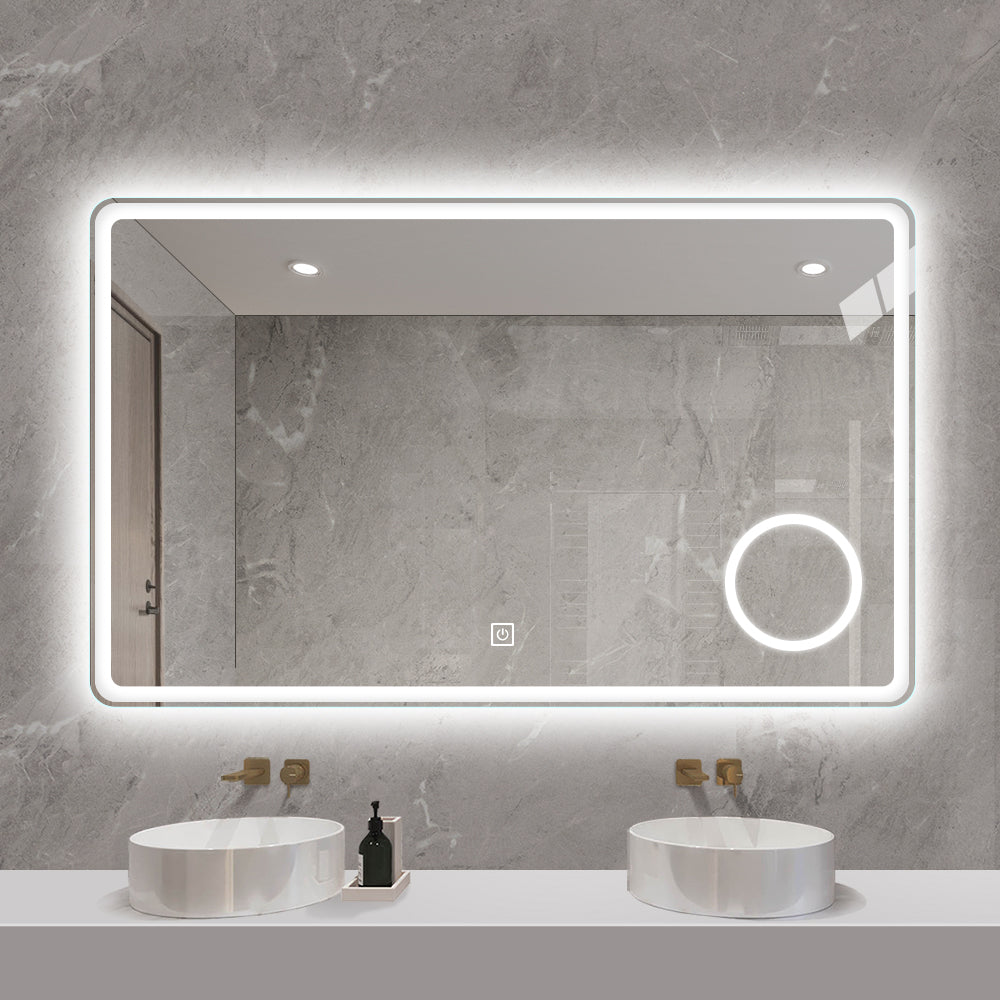 LED mirror S63A, 130x80cm with magnifying mirror