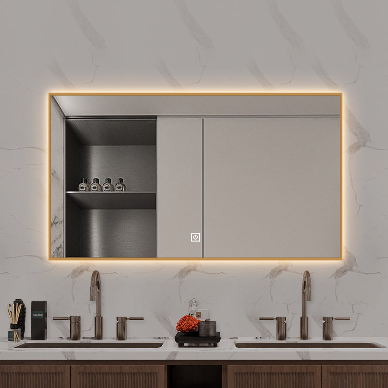 LED ogledalo S67A sa zlatnim okvirom, 100x60cm, ambijentalna rasvjeta