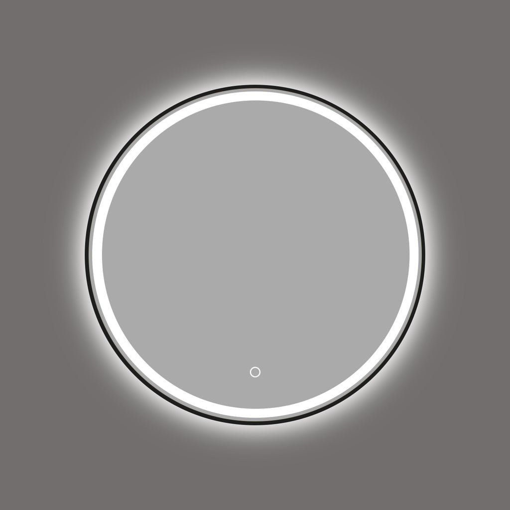 LED ogledalo S614B s crnim okvirom, fi 70cm