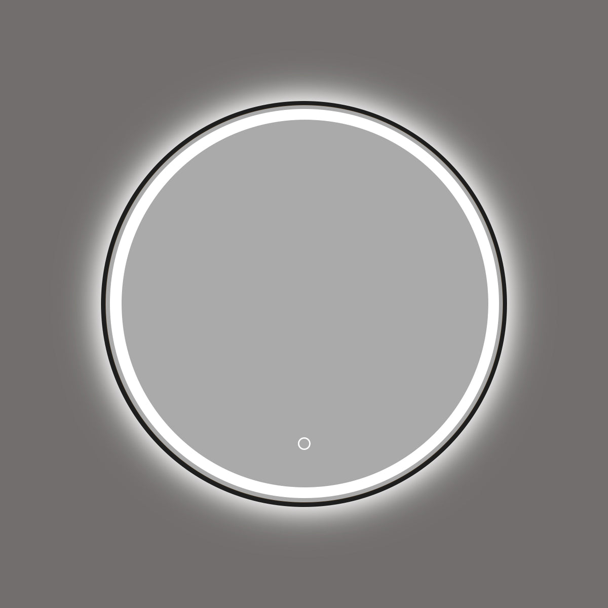 LED ogledalo S614B s crnim okvirom, fi 70cm