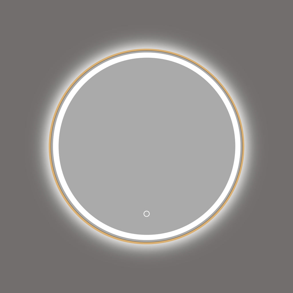LED ogledalo S614A sa zlatnim okvirom, fi 70cm