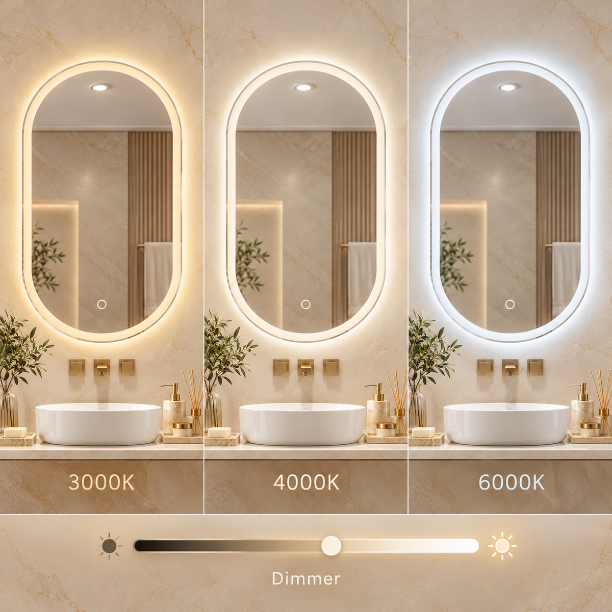 LED ogledalo S612B, 60x100cm / 100x60cm