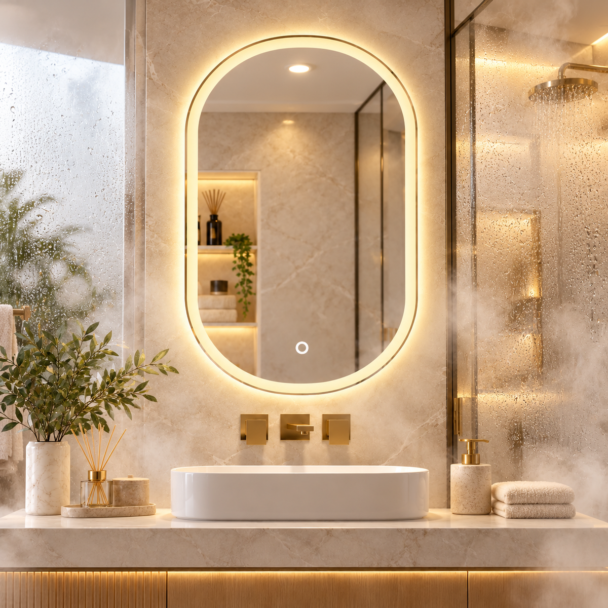 LED ogledalo S612C, 60x80cm / 80x60cm